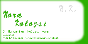 nora kolozsi business card