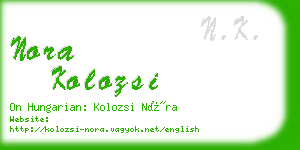 nora kolozsi business card